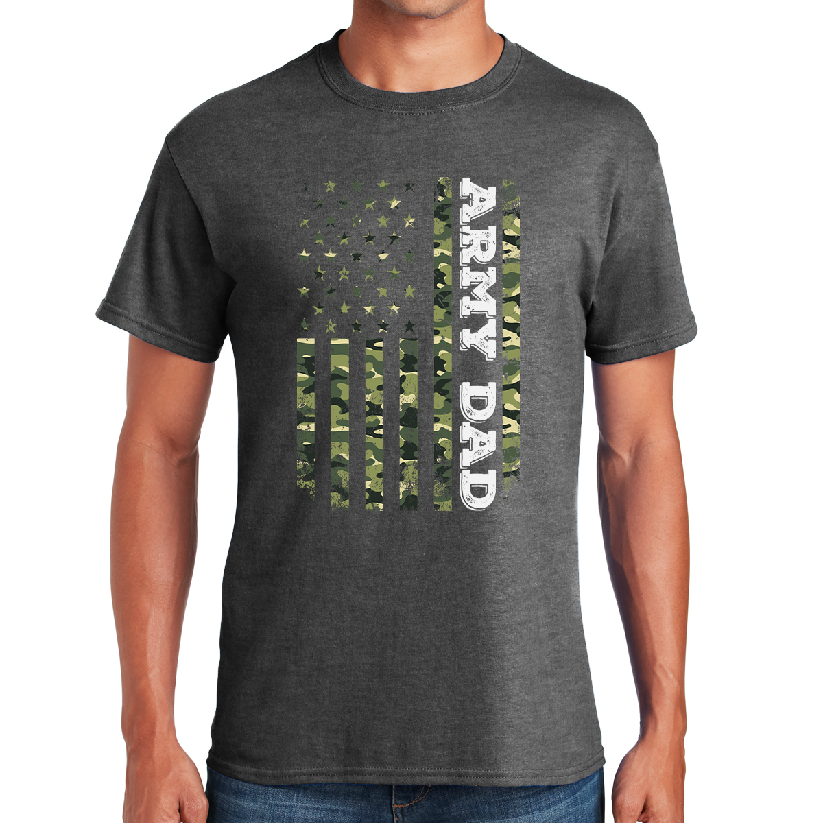 Army Dad Strong at Home and in Service Awesome Dad T-shirt