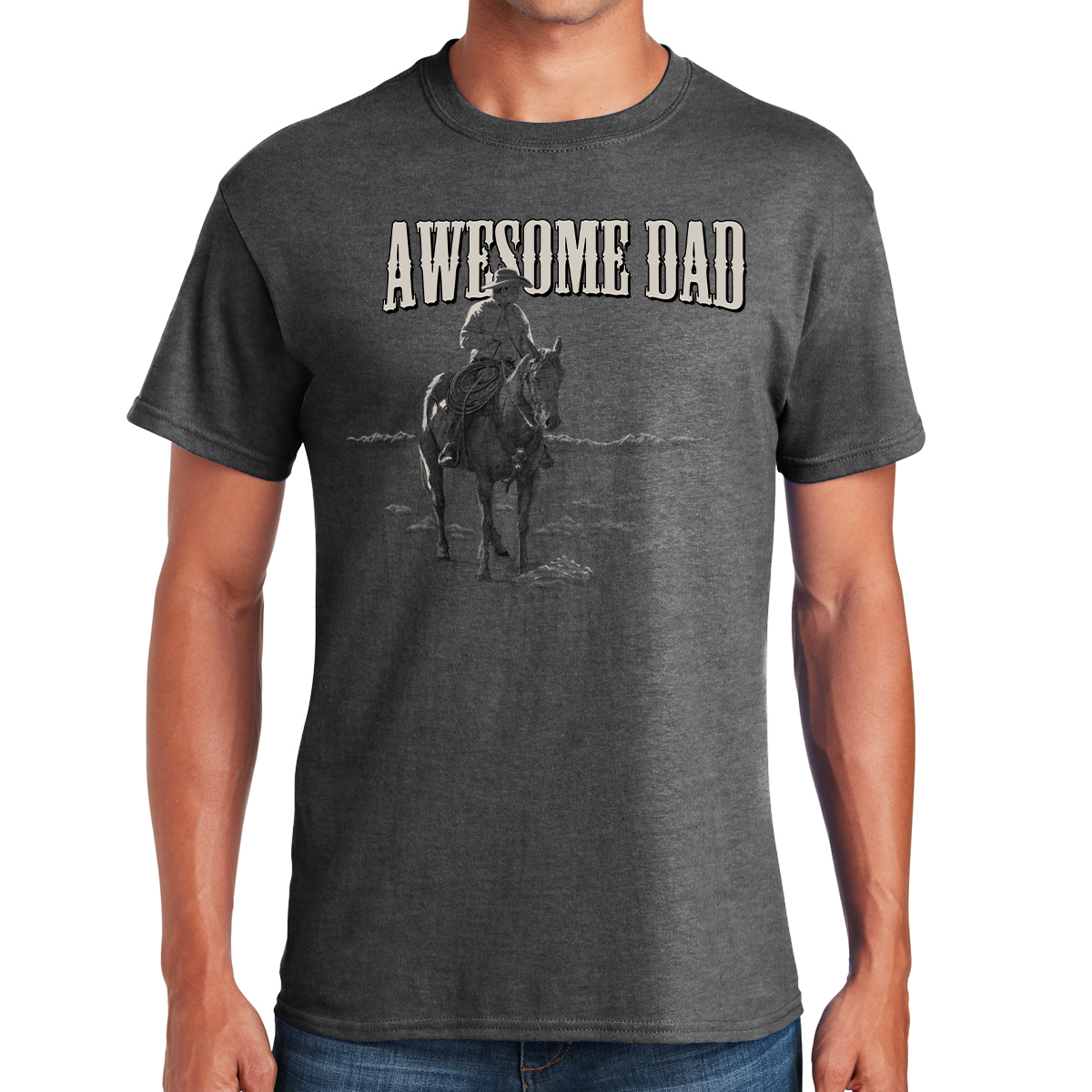 Awesome Dad Cowboy Wrangling Love And Adventures In Fatherhood Gift For Dads T-shirt