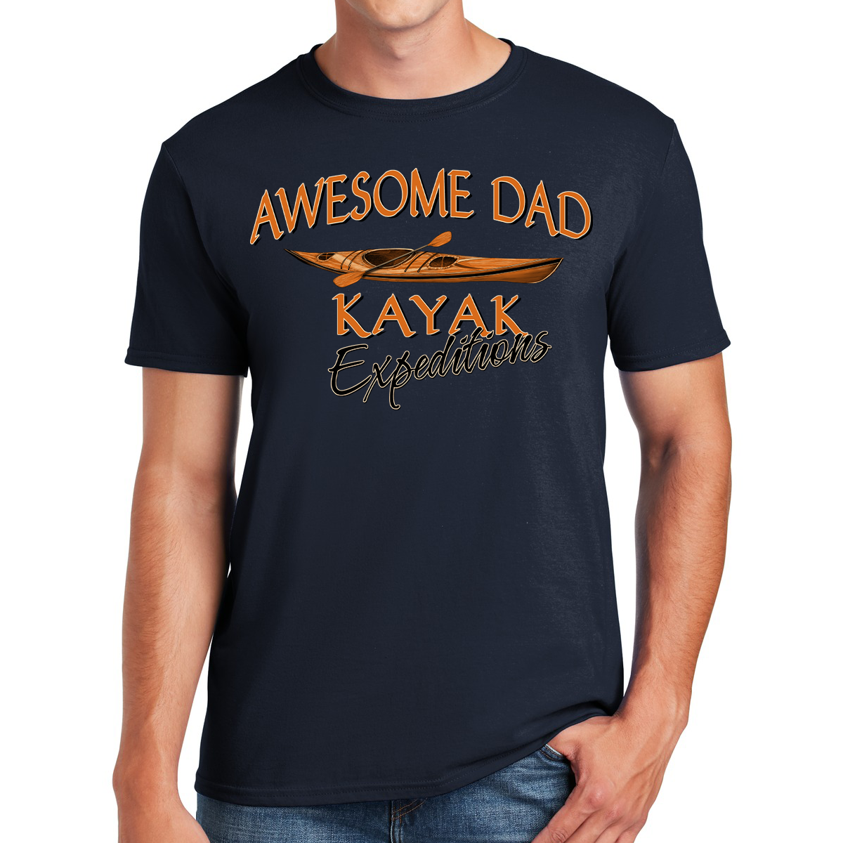 Awesome Dad Kayak Expeditions Paddling Through Fatherhood Adventures Gift For Dads T-shirt