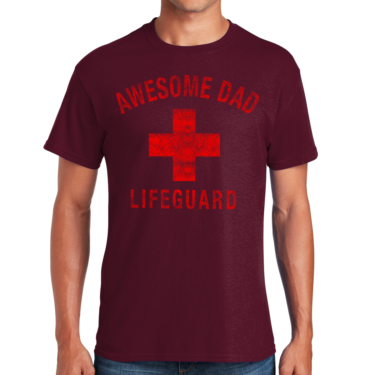 Awesome Dad Lifeguard Saving Lives On And Off Duty Gift For Dads T-shirt