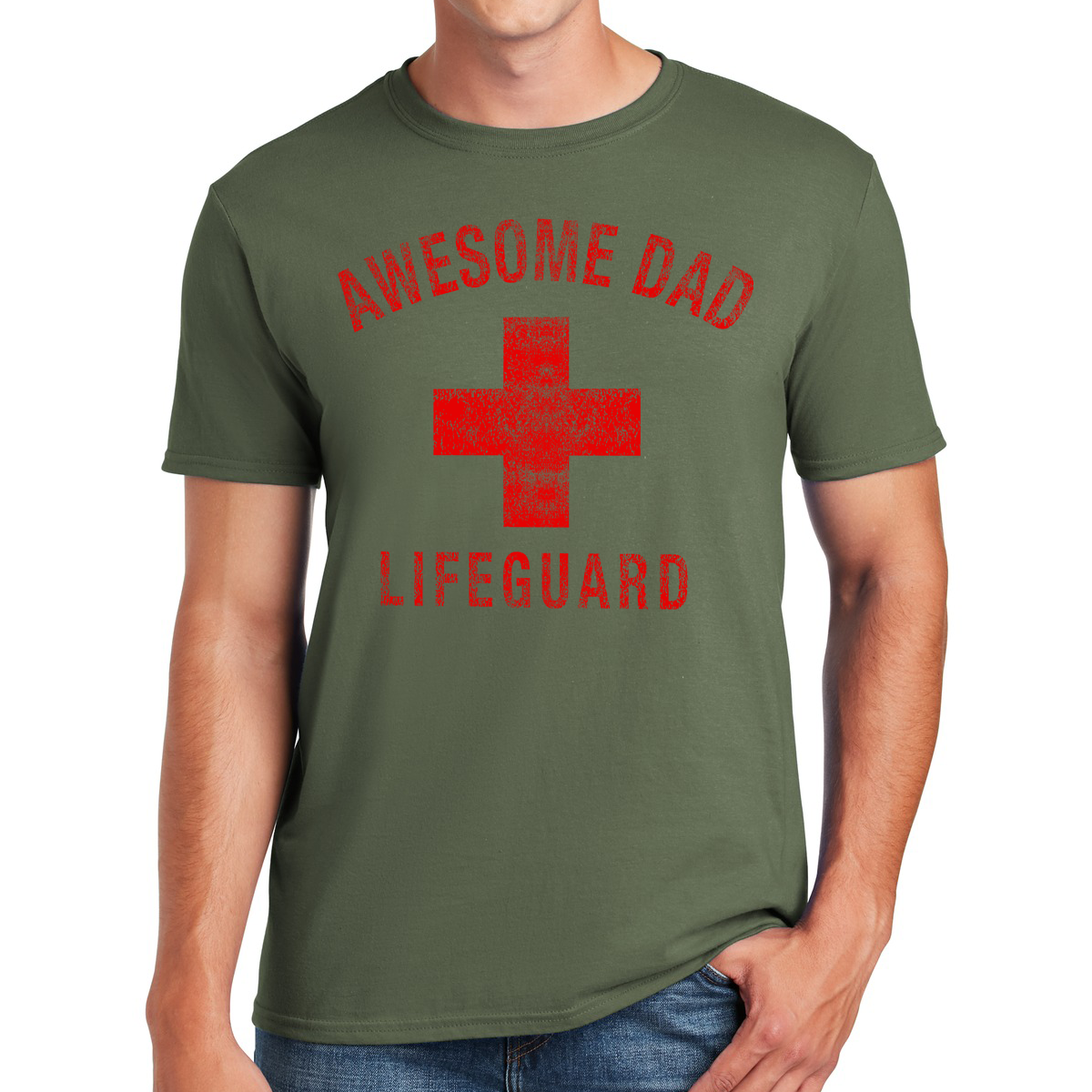Awesome Dad Lifeguard Saving Lives On And Off Duty Gift For Dads T-shirt