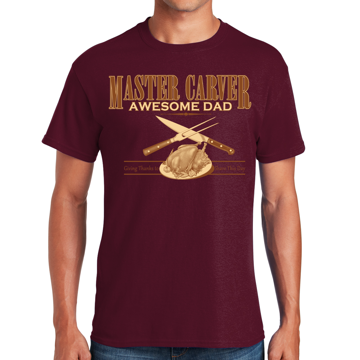 Awesome Dad Master Carver Giving Thanks To Share This Day Gift For Dads T-shirt