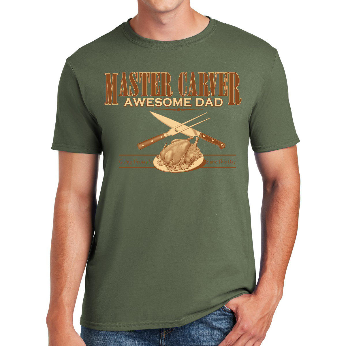 Awesome Dad Master Carver Giving Thanks To Share This Day Gift For Dads T-shirt
