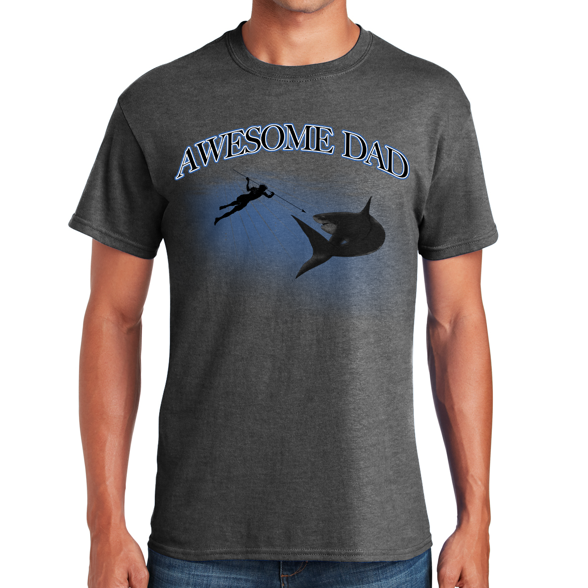 Awesome Dad Spearfishing For Shark Adventure Gift For Dads T-shirt