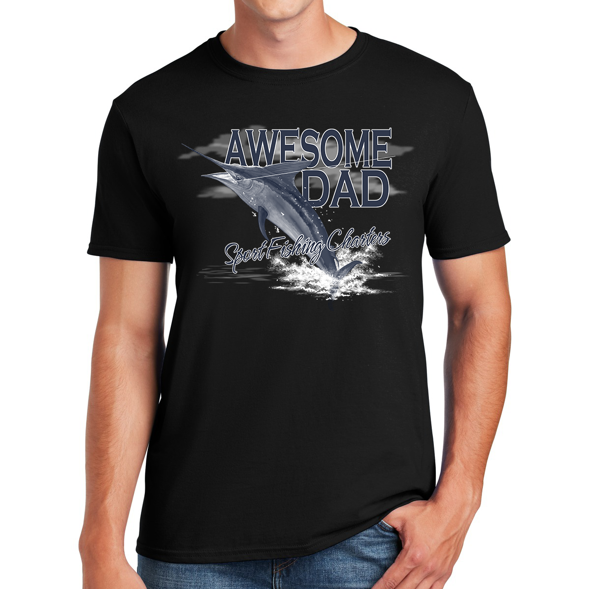 Awesome Dad Captain Of Sport Fishing Charters Gift For Dads T-shirt