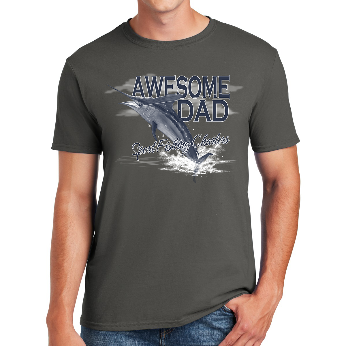 Awesome Dad Captain Of Sport Fishing Charters Gift For Dads T-shirt