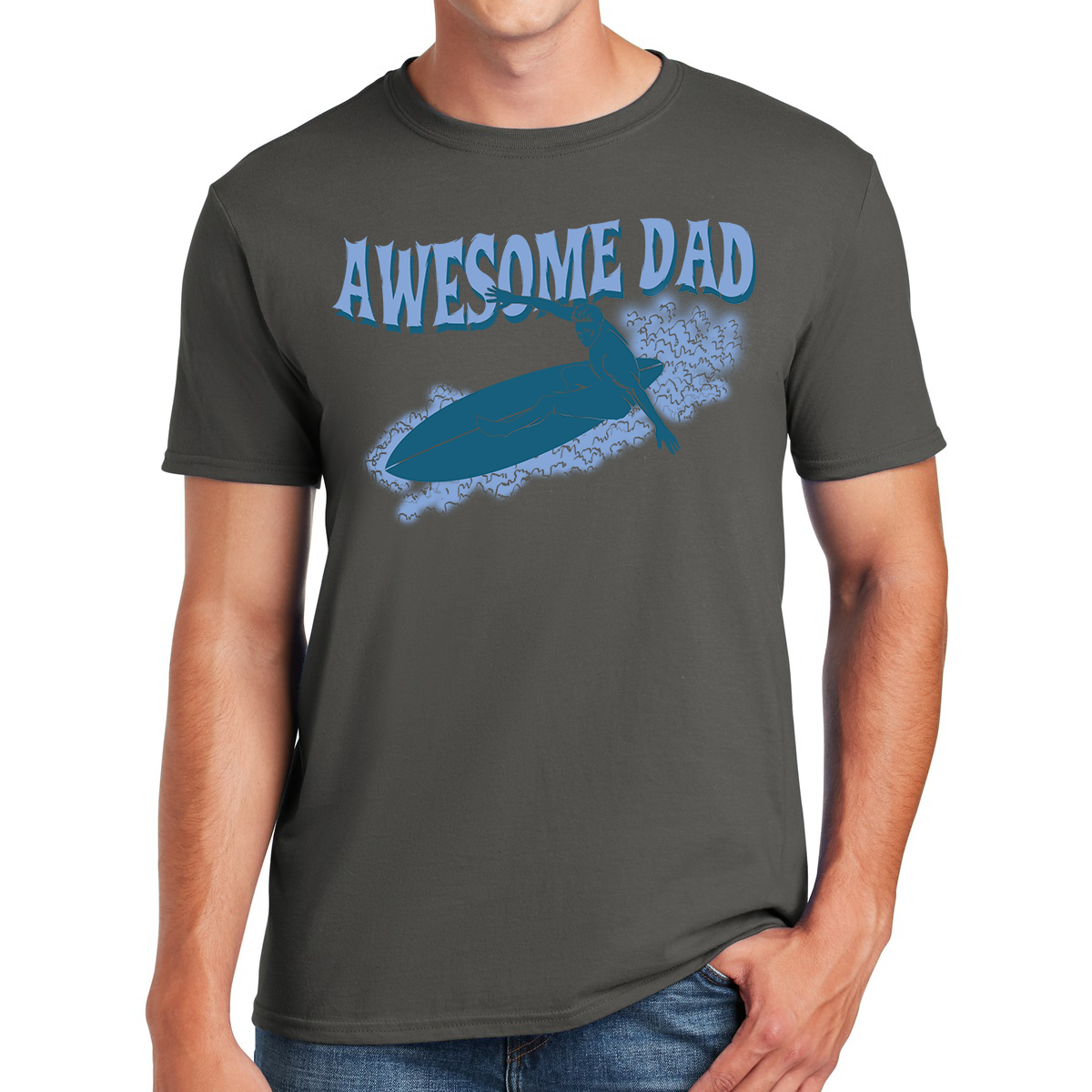 Awesome Dad Surfer Riding The Waves Of Fatherhood Gift For Dads T-shirt