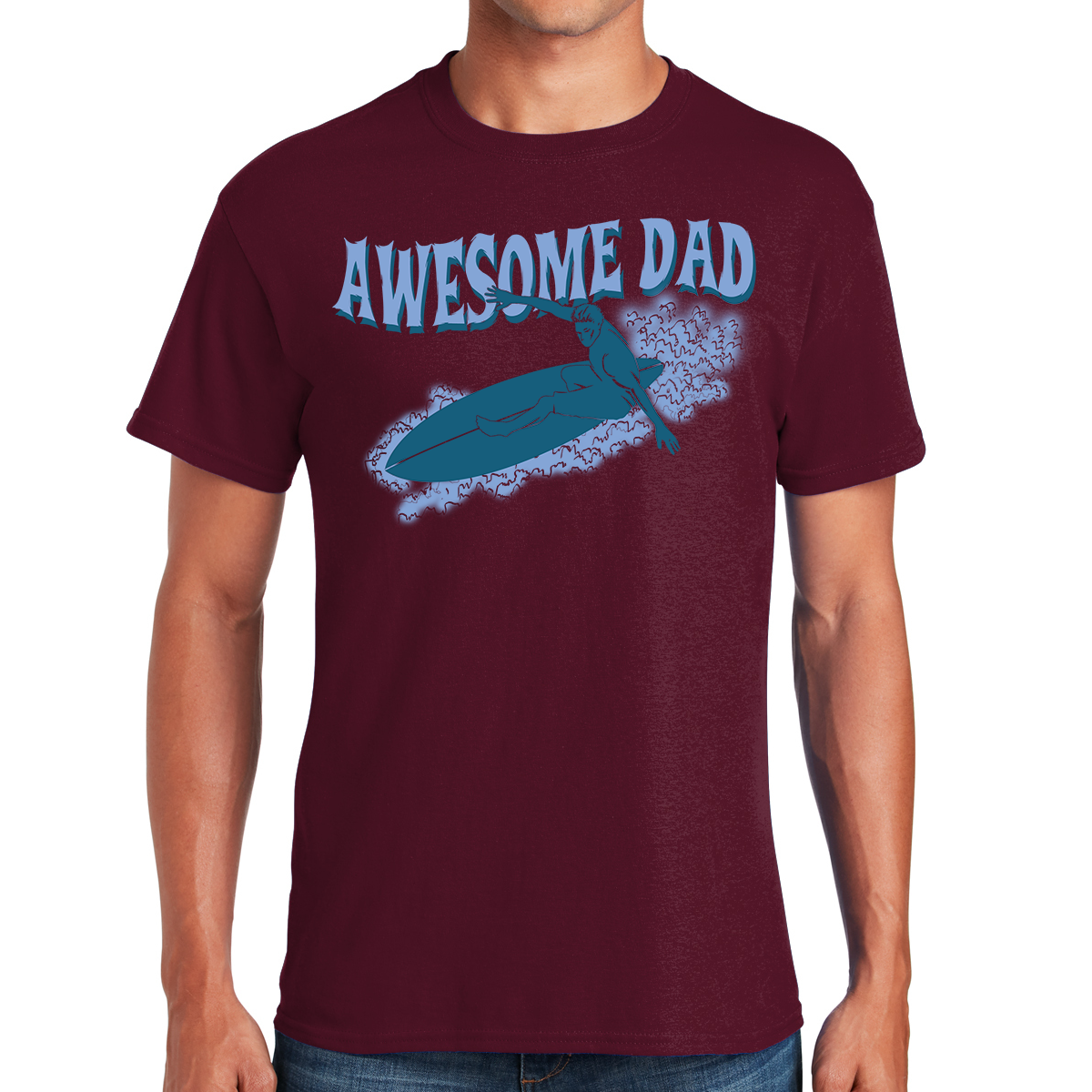 Awesome Dad Surfer Riding The Waves Of Fatherhood Gift For Dads T-shirt