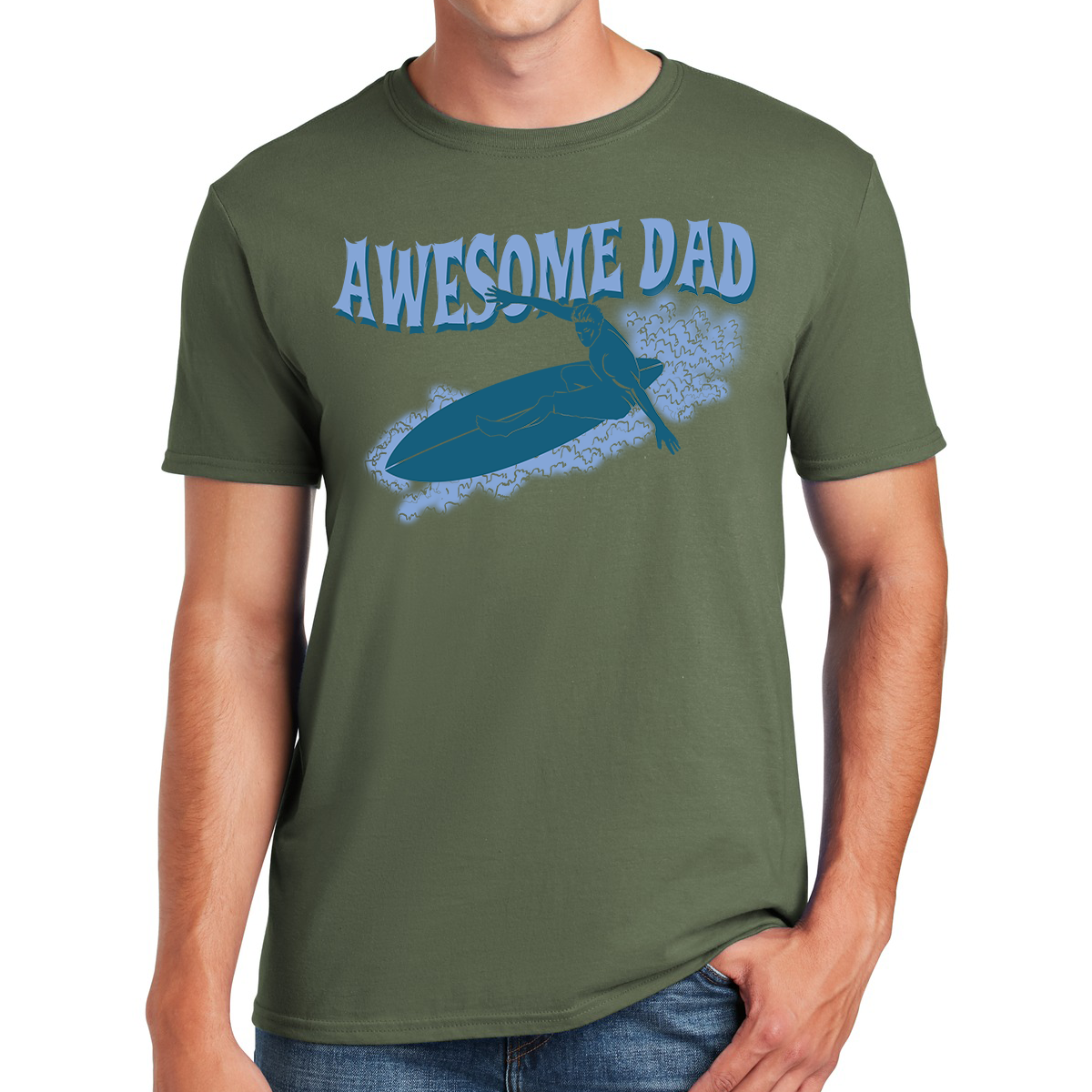 Awesome Dad Surfer Riding The Waves Of Fatherhood Gift For Dads T-shirt