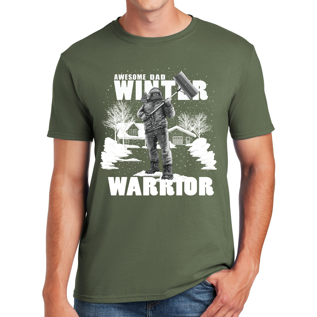 Awesome Dad Winter Warrior Embracing The Cold With Love Gift For Dads T-shirt
