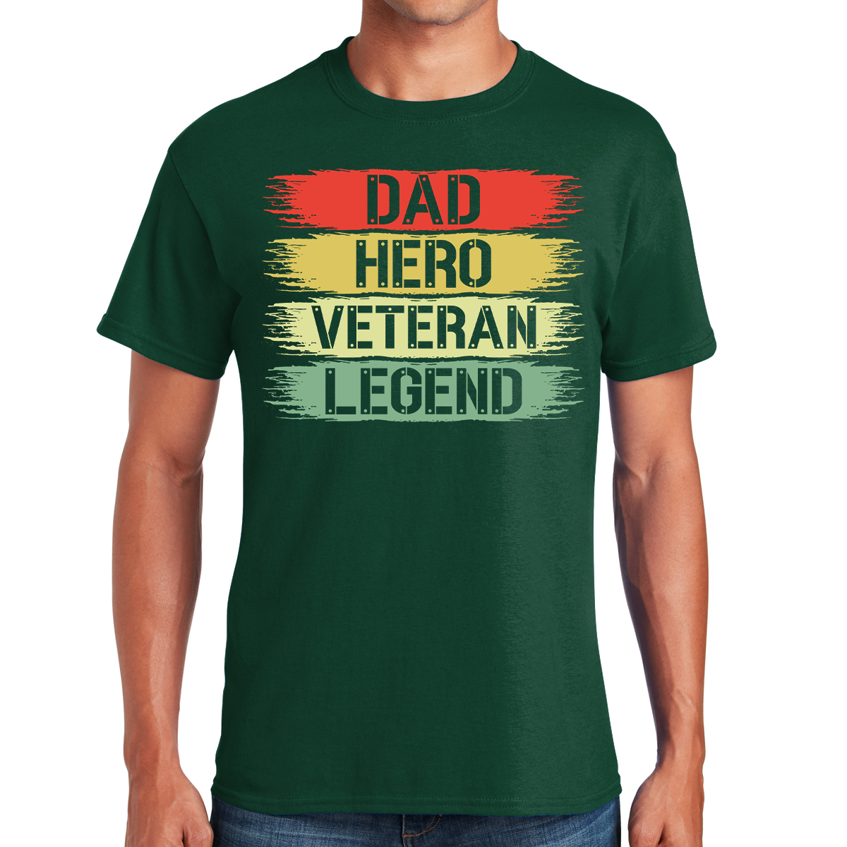 Dad Hero Veteran Legend Saluting The Legacy Awesome Dad T-shirt
