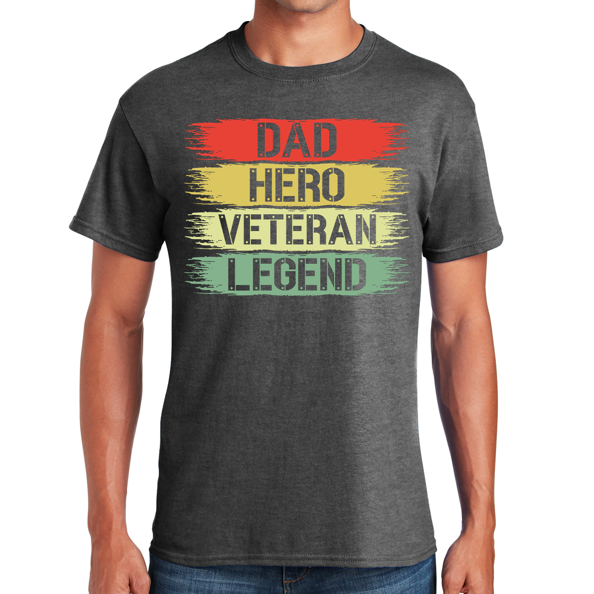Dad Hero Veteran Legend Saluting The Legacy Awesome Dad T-shirt