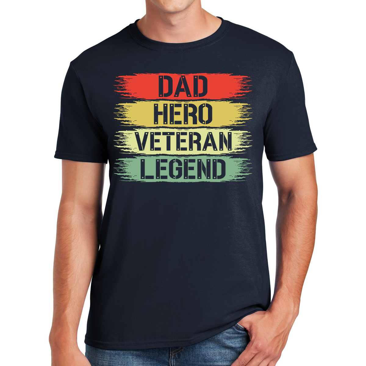 Dad Hero Veteran Legend Saluting The Legacy Awesome Dad T-shirt