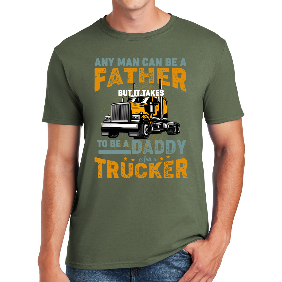 Daddy Trucker Navigating Fatherhood On The Open Road Awesome Dad T-shirt
