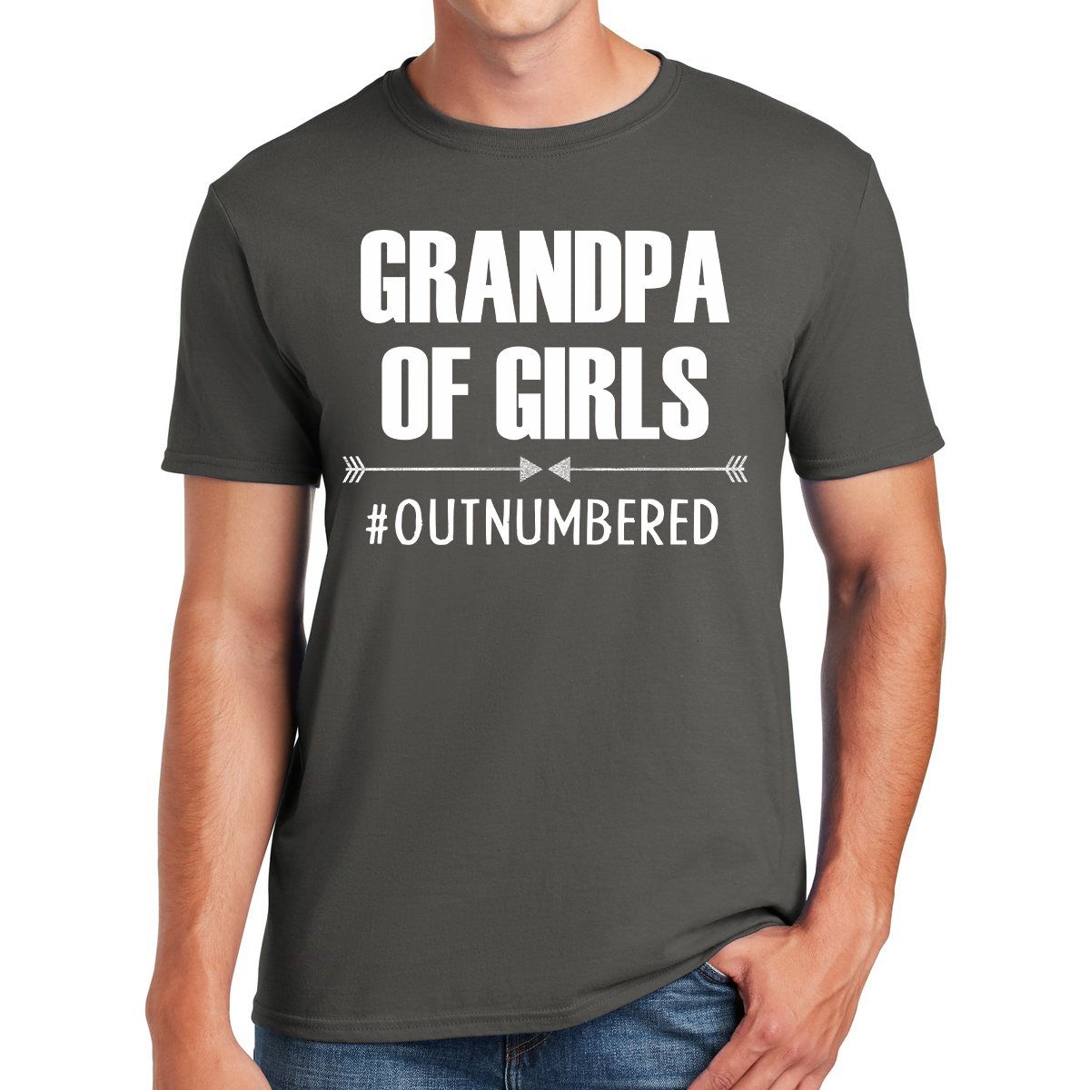 Grandpa Of Girls Outnumbered And Loving Every Moment Gift For Grandpa T-shirt