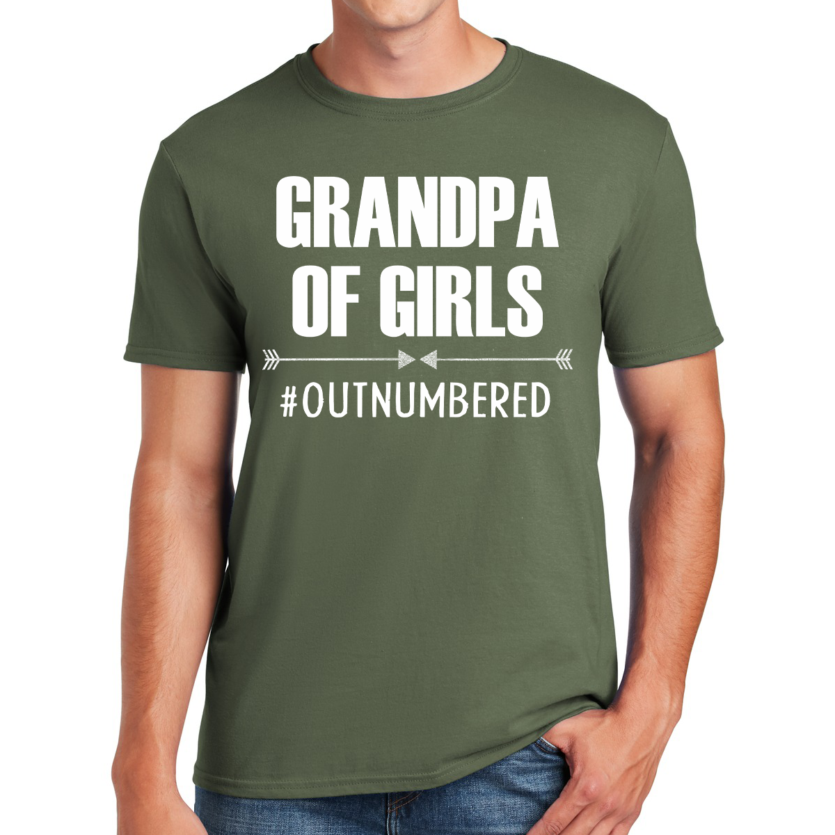 Grandpa Of Girls Outnumbered And Loving Every Moment Gift For Grandpa T-shirt