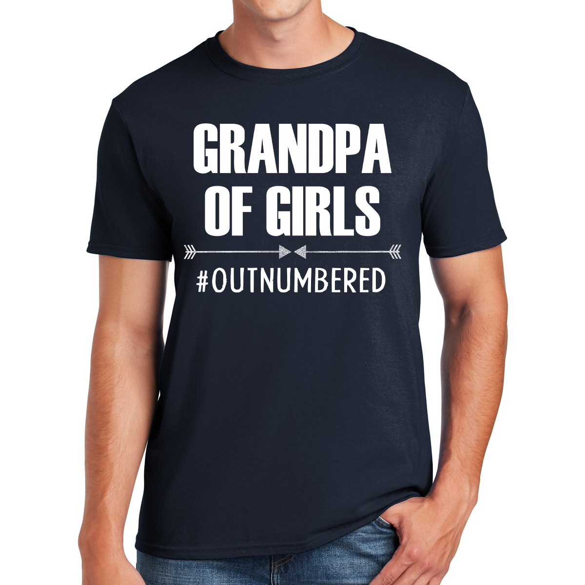 Grandpa Of Girls Outnumbered And Loving Every Moment Gift For Grandpa T-shirt
