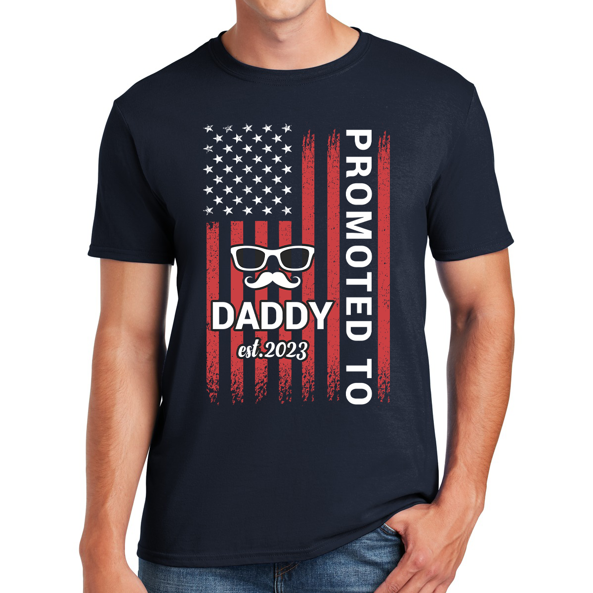 Promoted To Daddy Est. 2023 The Adventure Begins Awesome Dad T-shirt