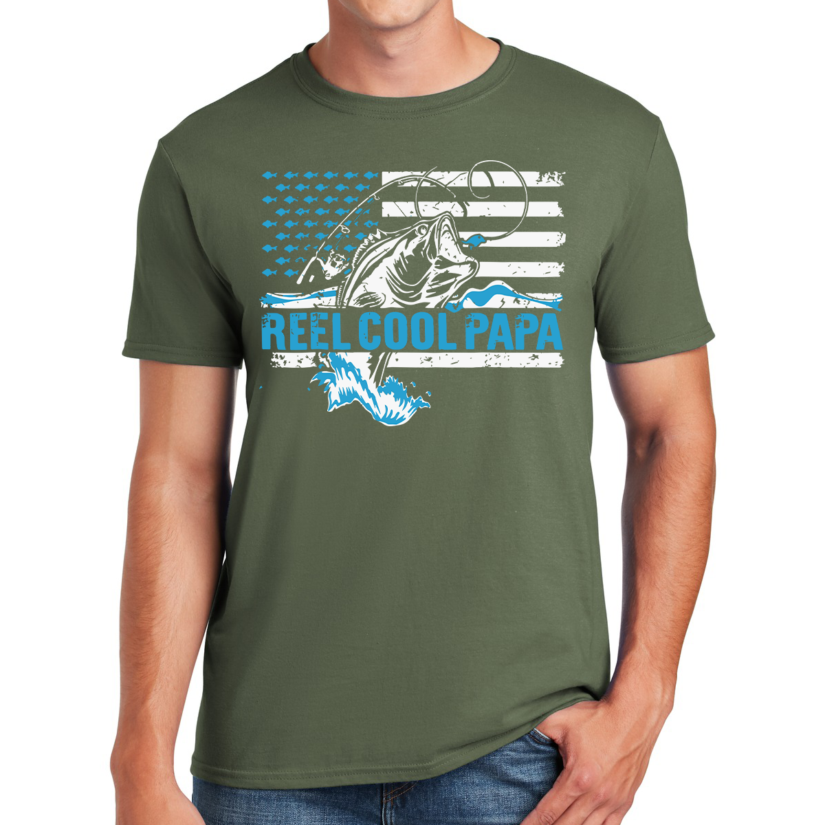 Reel Cool Papa Fishing A Father's Finest Catch Awesome Dad T-shirt