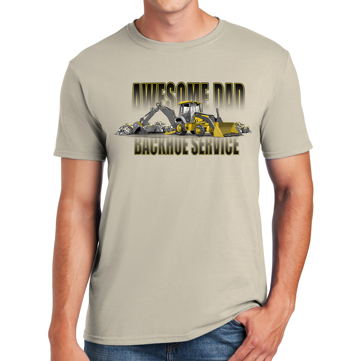 Awesome Dad Backhoe Service Digging Deep For Fatherhood Gift For Dads T-shirt