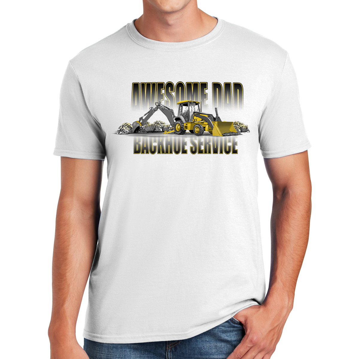 Awesome Dad Backhoe Service Digging Deep For Fatherhood Gift For Dads T-shirt