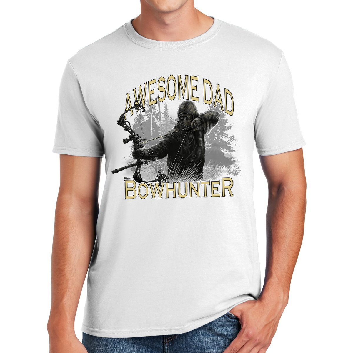 Awesome Dad Bowhunter Nocking Fatherhood Into Perfection Gift For Dads T-shirt