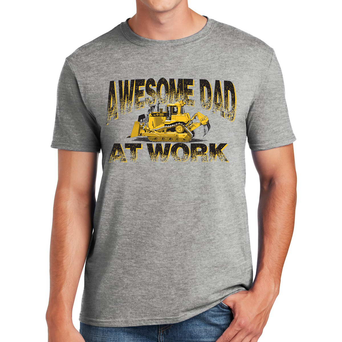 Awesome Dad Bulldozer At Work Shaping Fatherhood With Strength Gift For Dads T-shirt