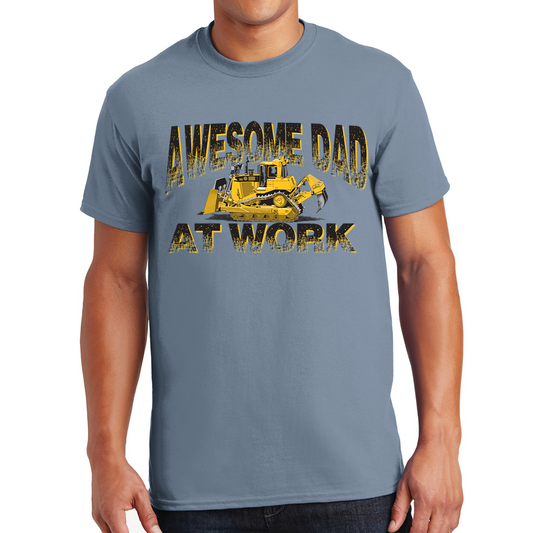 Awesome Dad Bulldozer At Work Shaping Fatherhood With Strength Gift For Dads T-shirt