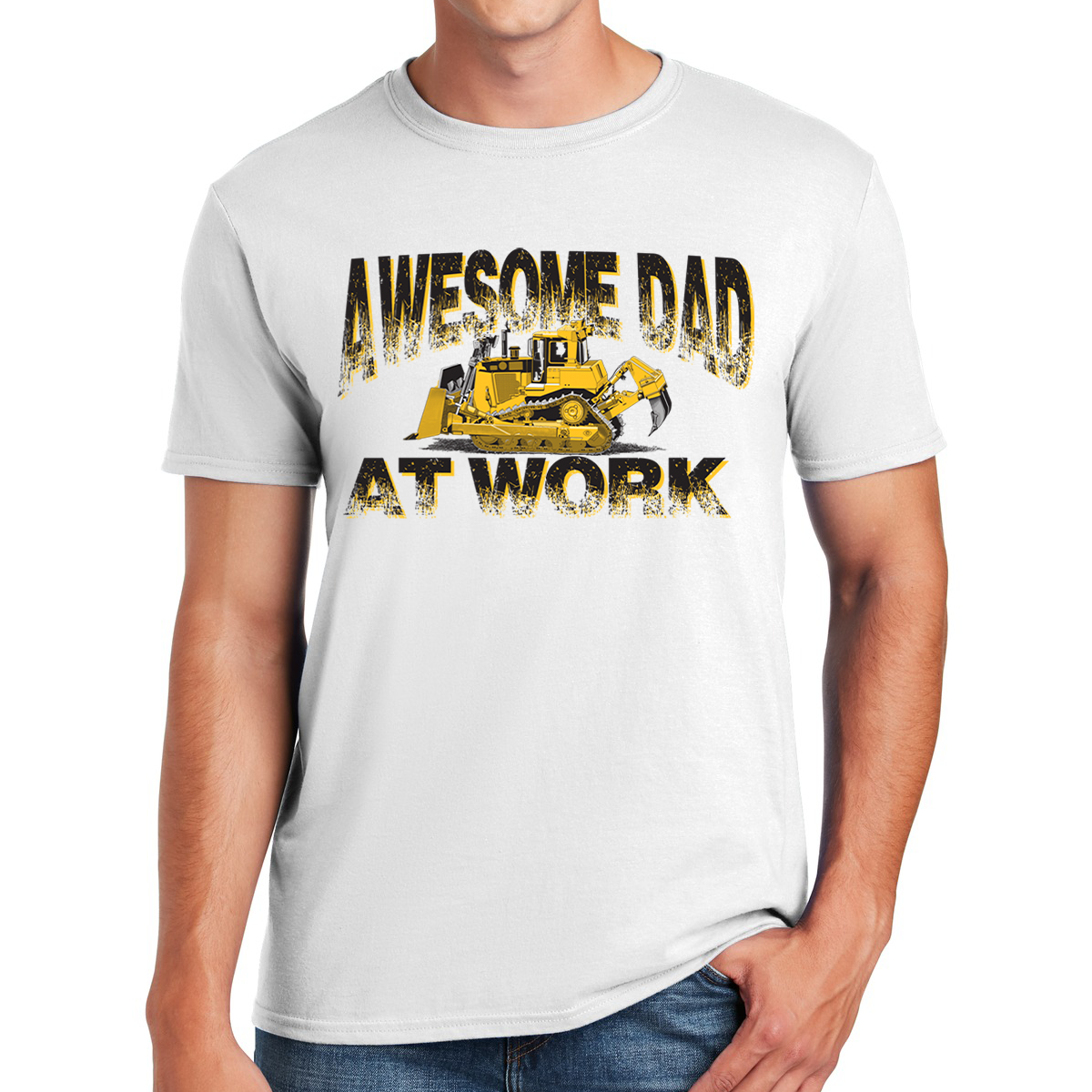 Awesome Dad Bulldozer At Work Shaping Fatherhood With Strength Gift For Dads T-shirt