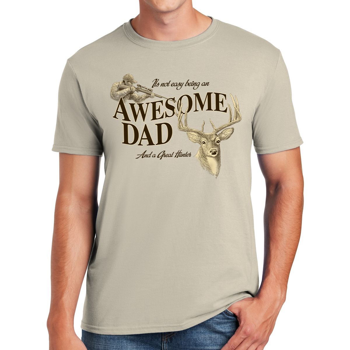 Awesome Dad Deer Hunter Aiming For Fatherhood Excellence Gift For Dads T-shirt
