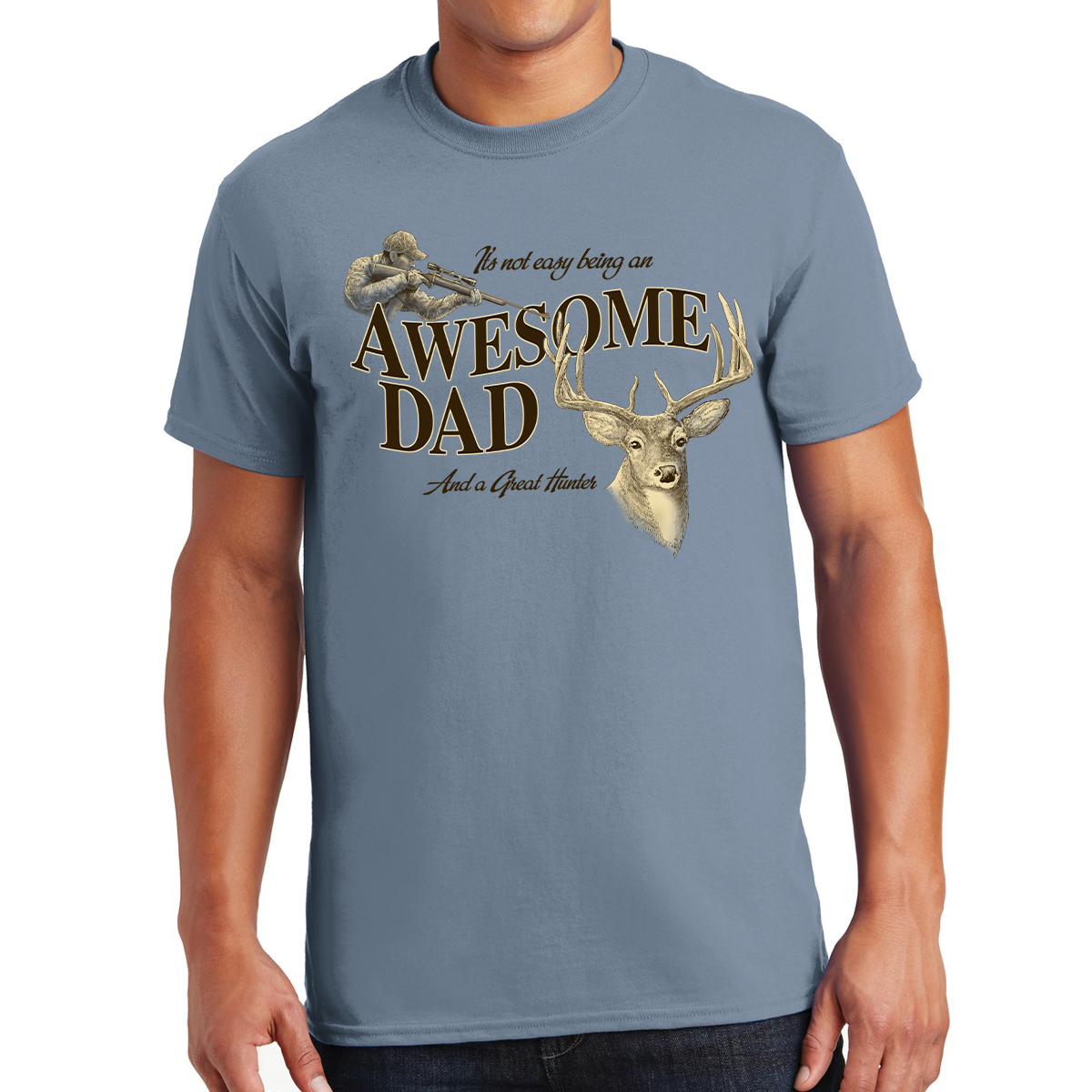 Awesome Dad Deer Hunter Aiming For Fatherhood Excellence Gift For Dads T-shirt