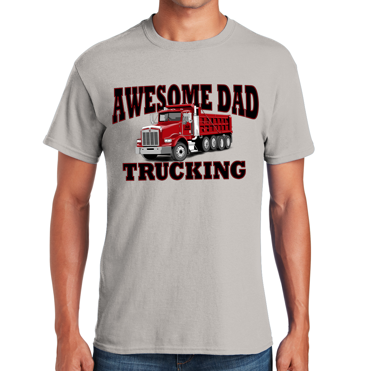Awesome Dad Dump Truck Hauling Love And Fun In Fatherhood Gift For Dads T-shirt