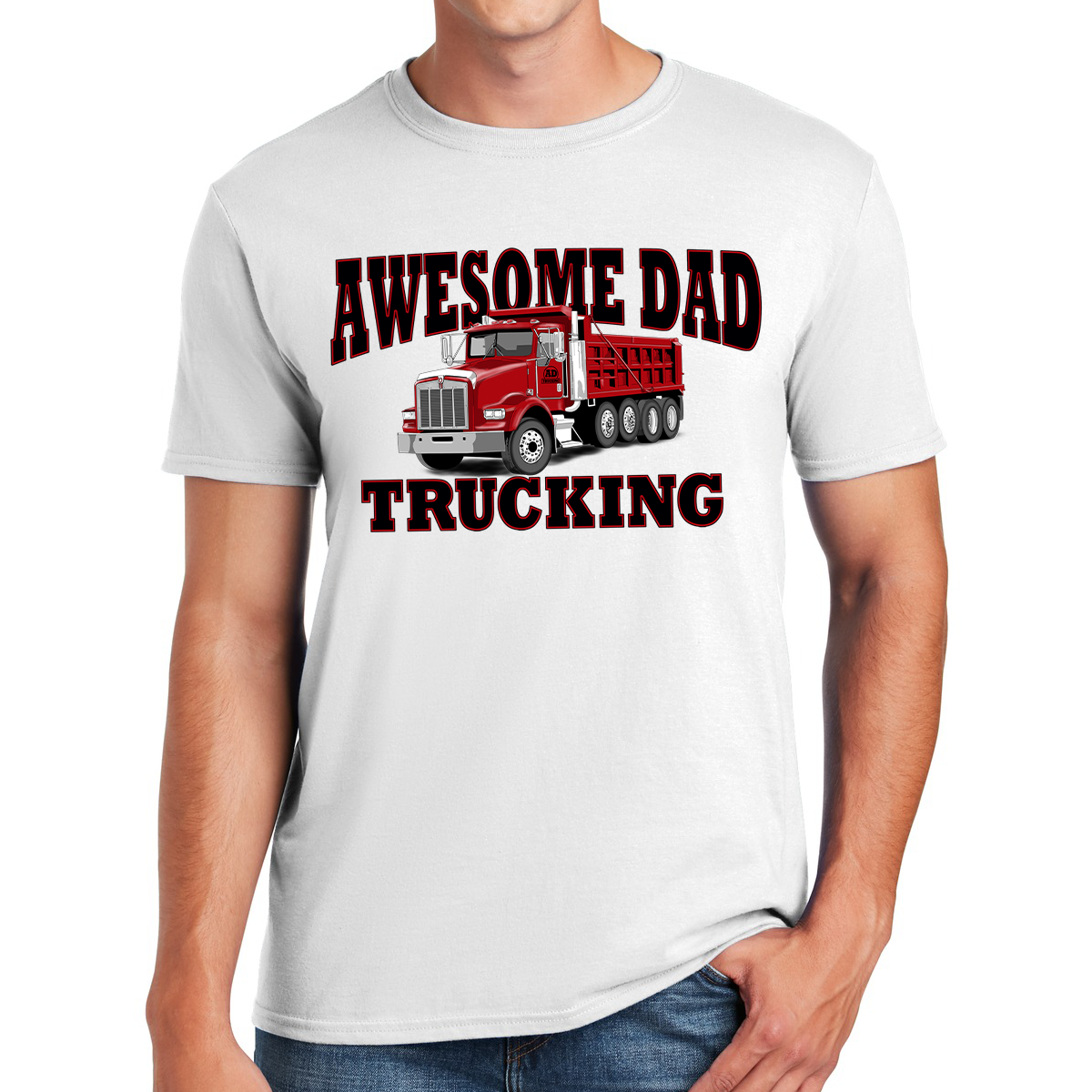 Awesome Dad Dump Truck Hauling Love And Fun In Fatherhood Gift For Dads T-shirt