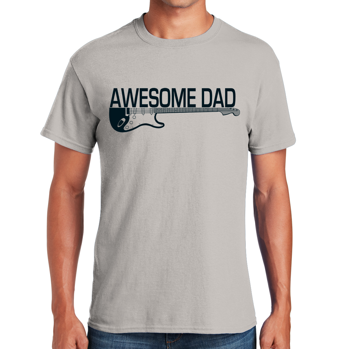 Awesome Dad Electric Guitar Player Strumming Through Fatherhood With Style Gift For Dads T-shirt