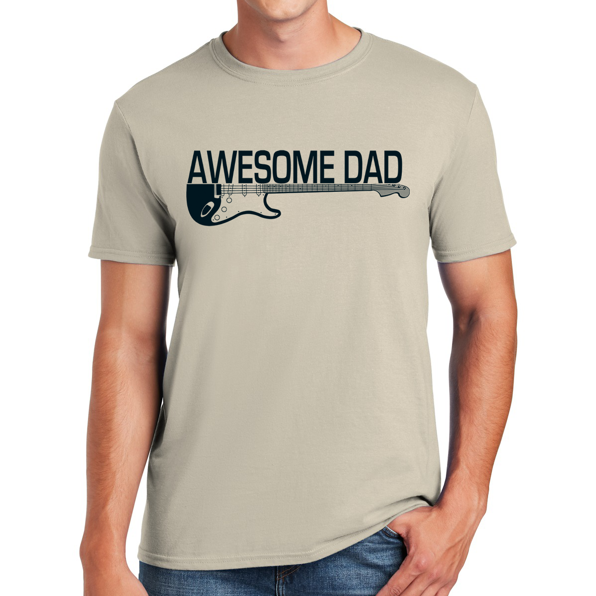 Awesome Dad Electric Guitar Player Strumming Through Fatherhood With Style Gift For Dads T-shirt