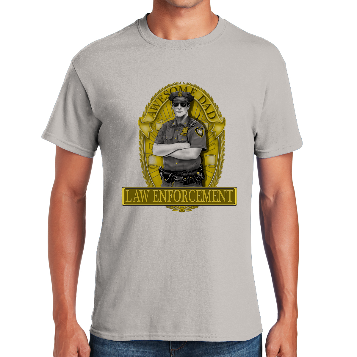 Awesome Dad In Law Enforcement Protecting The Community Nurturing The Family Gift For Dads T-shirt