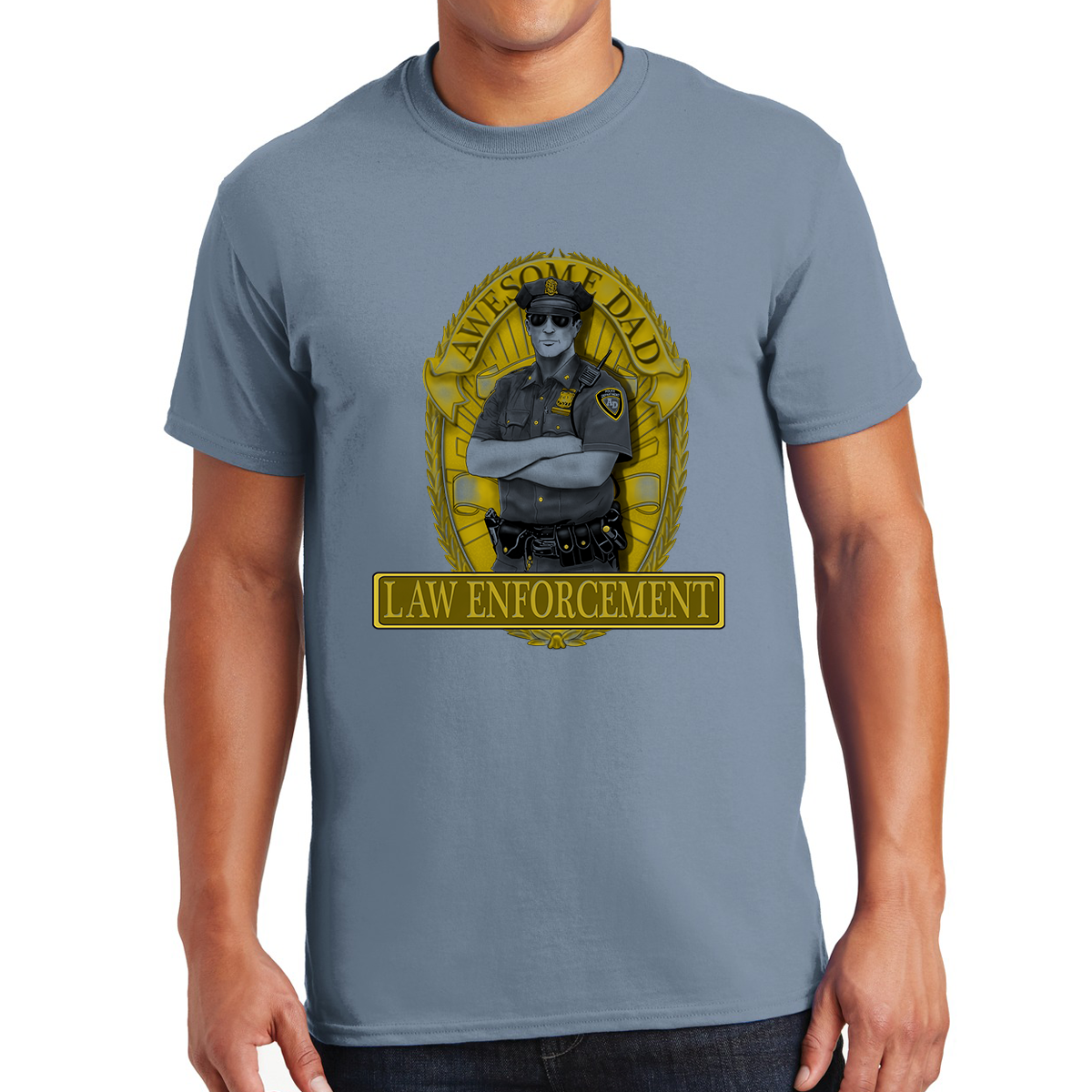 Awesome Dad In Law Enforcement Protecting The Community Nurturing The Family Gift For Dads T-shirt