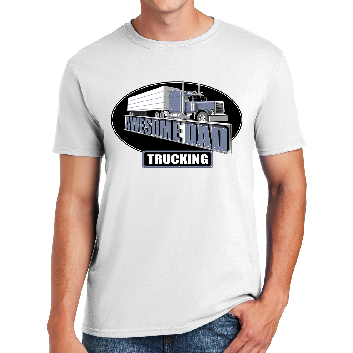 Awesome Dad Trucking Delivering Love One Mile At A Time Gift For Dads T-shirt