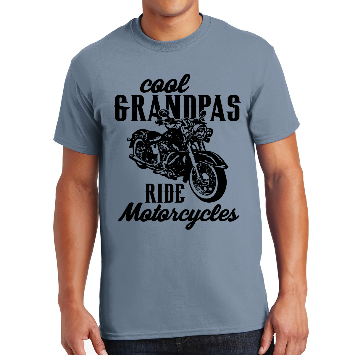 Cool Grandpas Ride Motorcycles Cruising Through Generations With Style Gift For Grandpa T-shirt