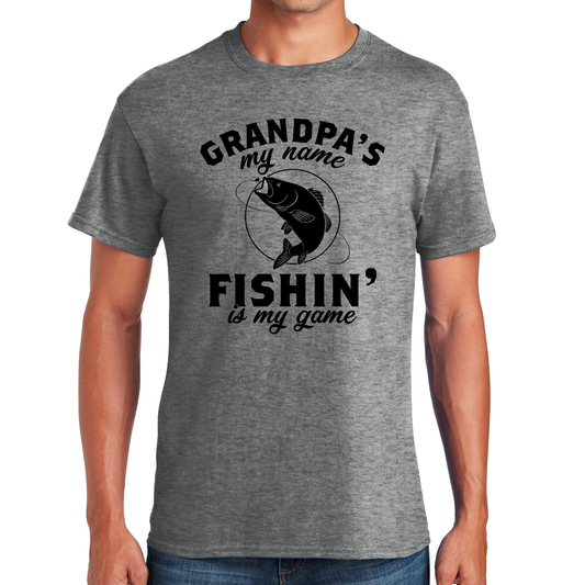 Grandpa's My Name Fishin Is My Game Gift For Grandpa T-shirt