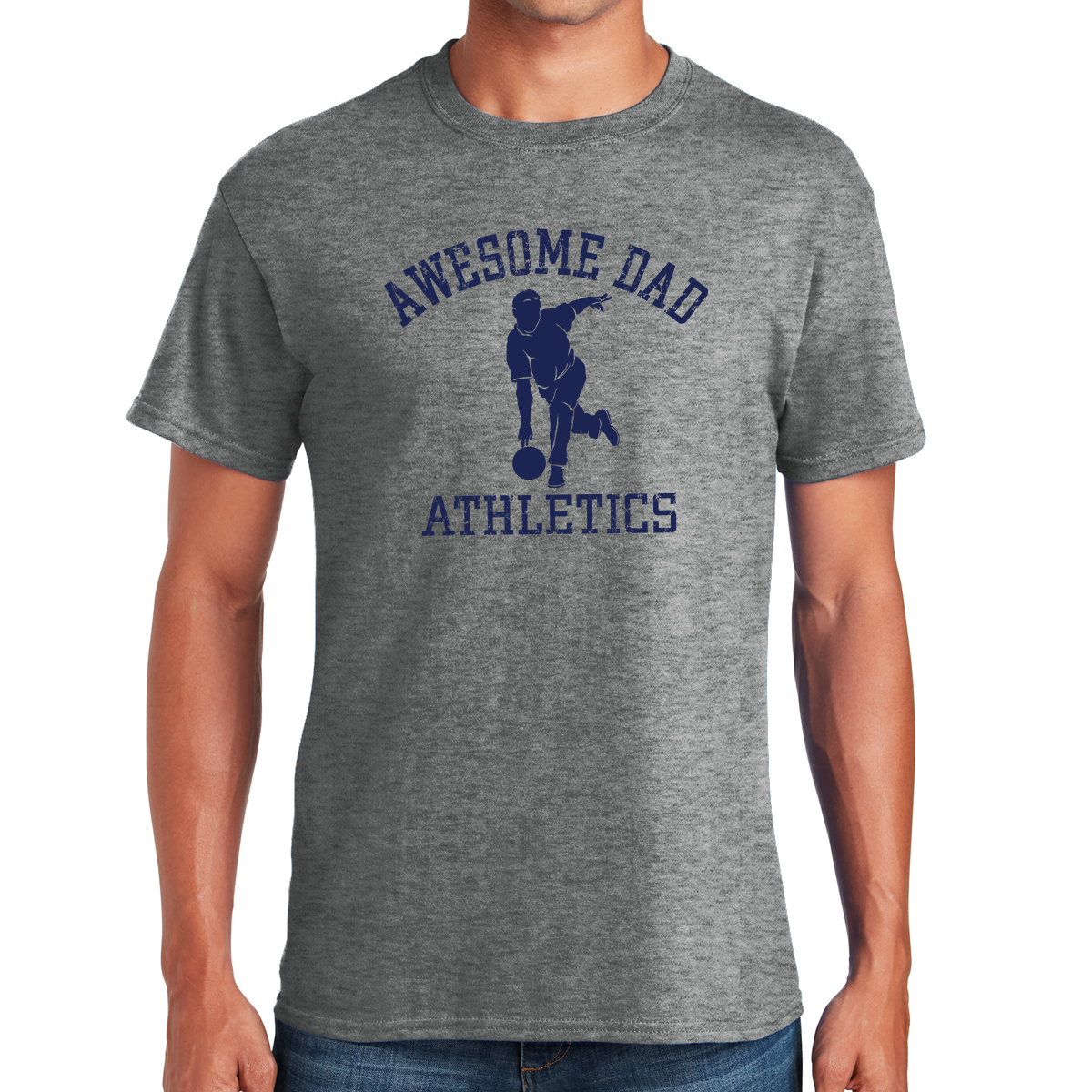 Awesome Dad Athletics Bowler Rolling Strikes in Style Gifts for Dads T-shirt