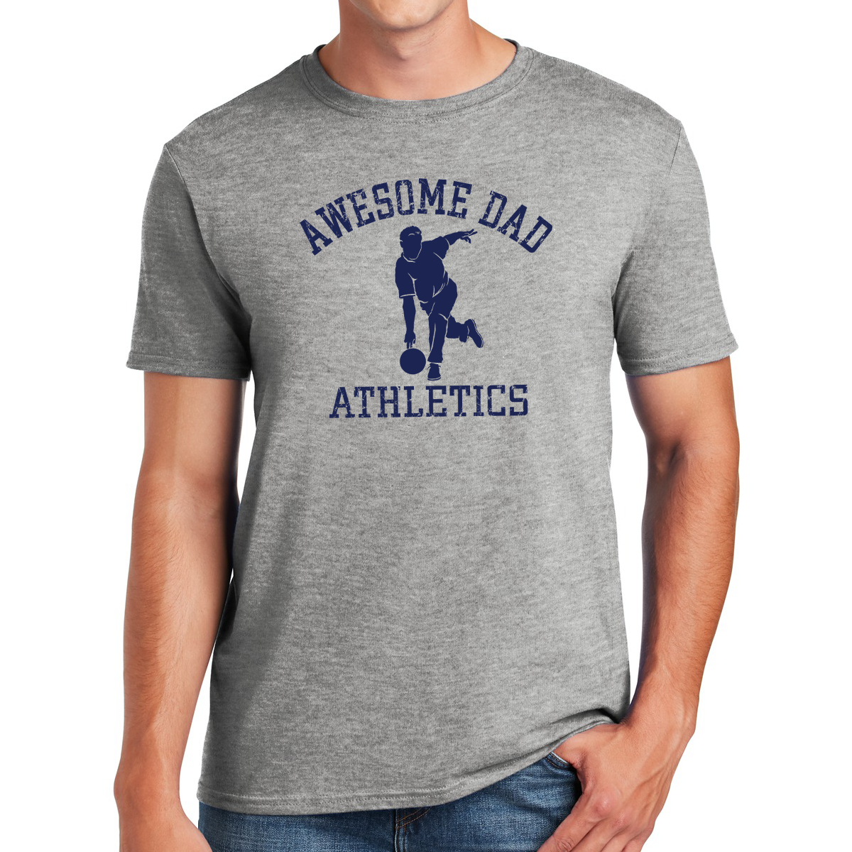 Awesome Dad Athletics Bowler Rolling Strikes in Style Gifts for Dads T-shirt