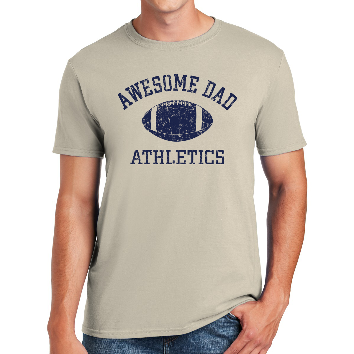 Awesome Dad Athletics Football Ball Scoring Touchdowns with Style Gifts for Dads T-shirt