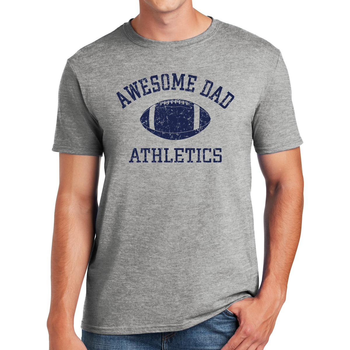 Awesome Dad Athletics Football Ball Scoring Touchdowns with Style Gifts for Dads T-shirt