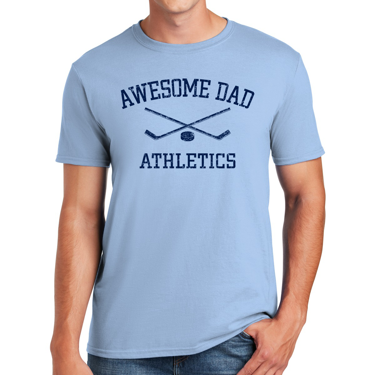 Awesome Dad Athletics Hockey Dominating The Ice with Style Gifts for Dads T-shirt