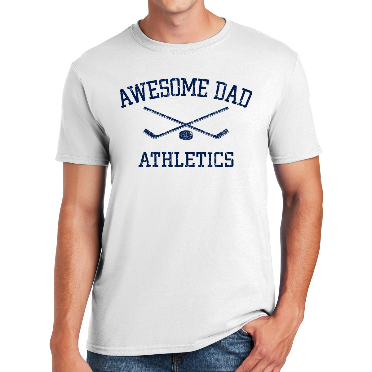Awesome Dad Athletics Hockey Dominating The Ice with Style Gifts for Dads T-shirt