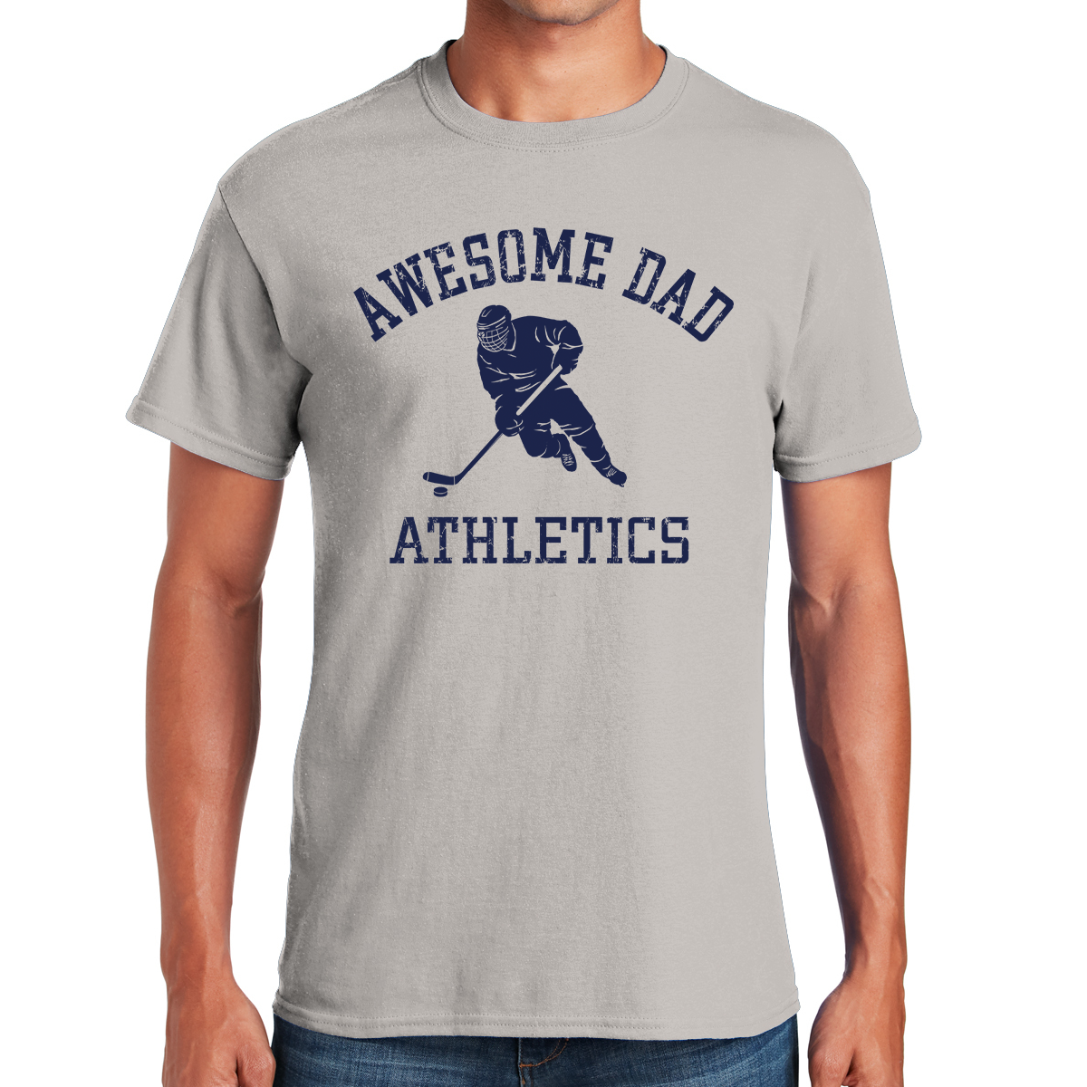 Awesome Dad Athletics Hockey Player Puck Handling in Style Gifts for Dads T-shirt