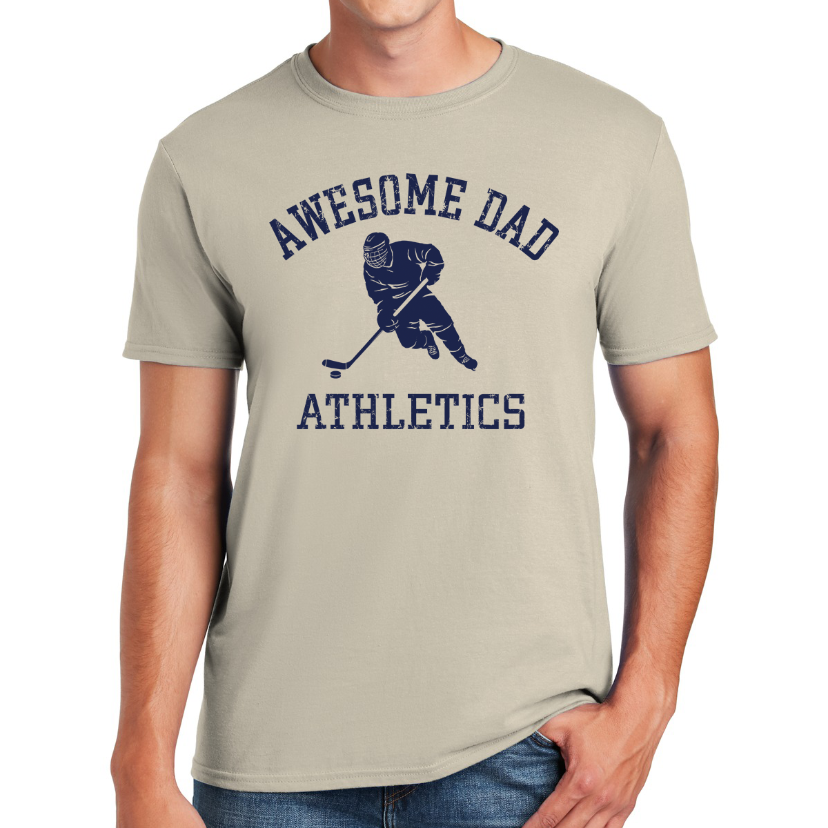 Awesome Dad Athletics Hockey Player Puck Handling in Style Gifts for Dads T-shirt