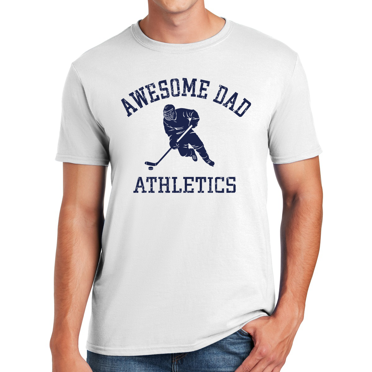 Awesome Dad Athletics Hockey Player Puck Handling in Style Gifts for Dads T-shirt