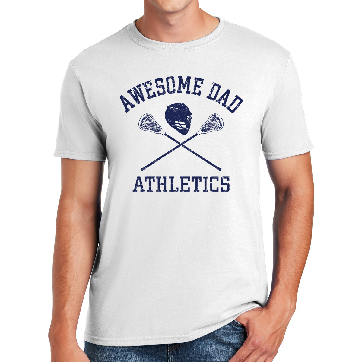 Awesome Dad Athletics Lacrosse Dominating The Field with Style Gifts for Dads T-shirt